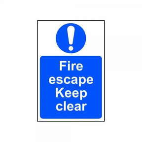 Safety Sign Fire Escape Keep Clear