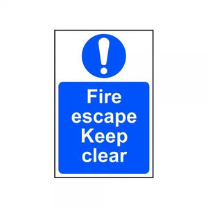 Safety Sign Fire Escape Keep Clear