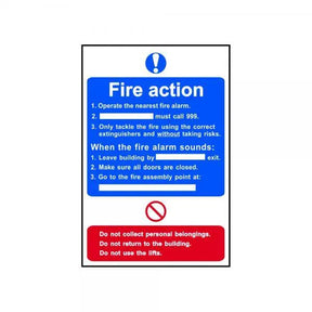 Safety Sign Fire Action