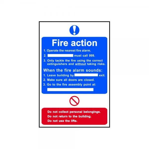 Safety Sign Fire Action
