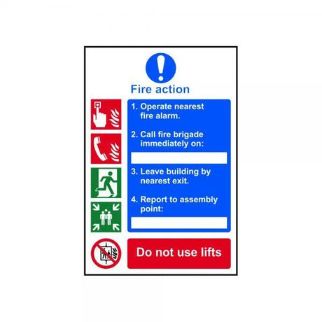 Sign Safety Fire Action