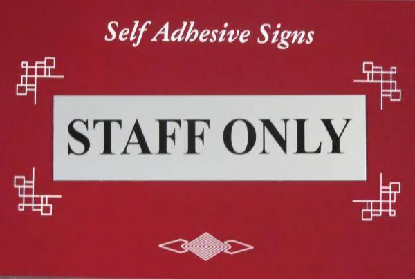 Sign Staff Only Silver
