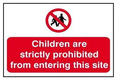 Sign Childern Prohibited Large