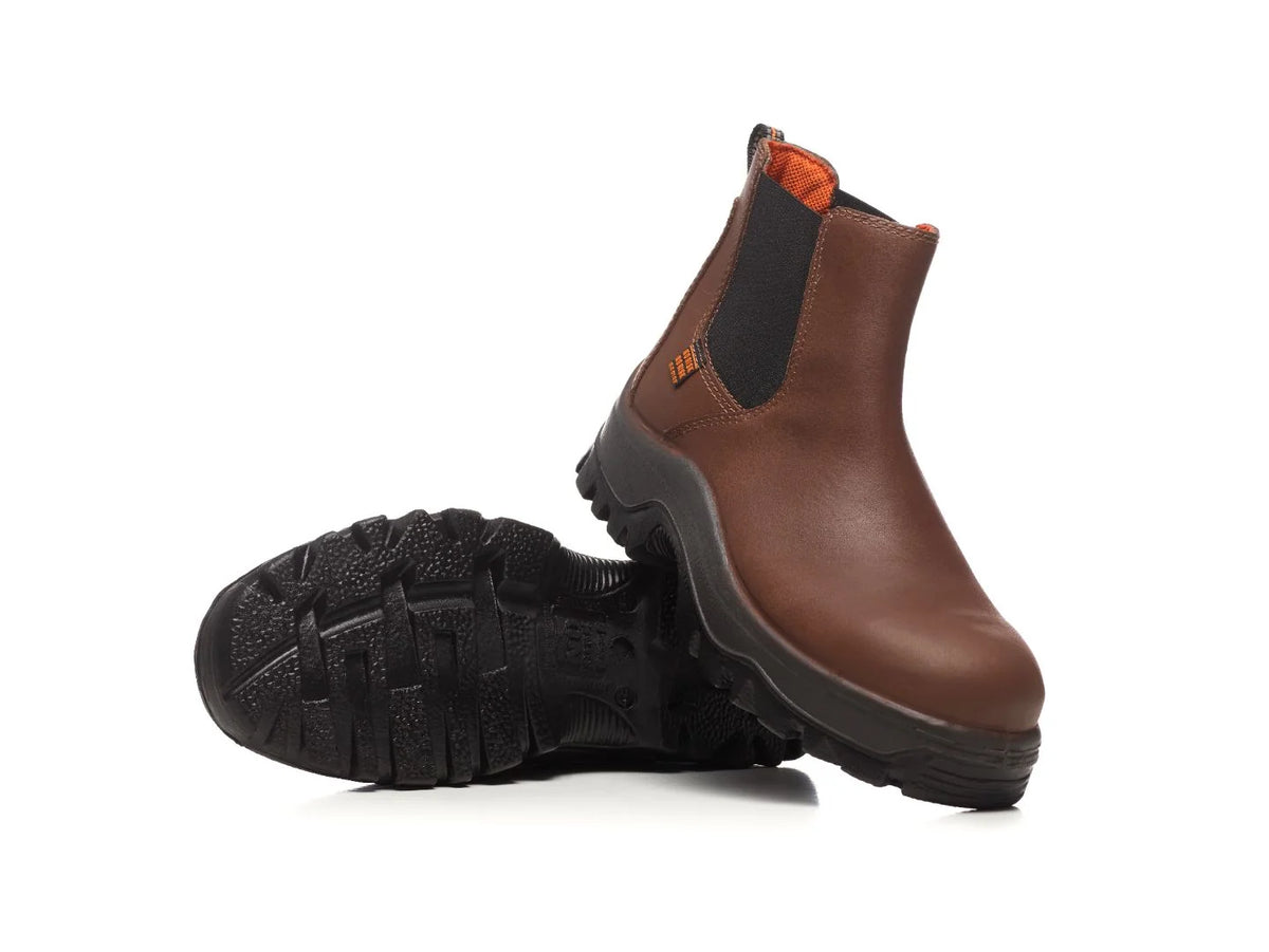 No Risk Leather New Denver S3 Dealer Safety Boot - Brown