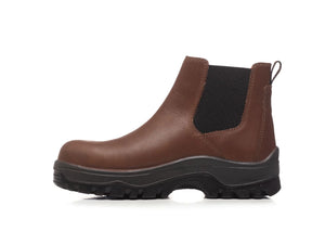 No Risk Leather New Denver S3 Dealer Safety Boot - Brown