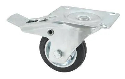 Castor Rubber Swivel Braked 4 inch - 90kg