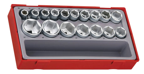 Teng Tools ½" Socket Set in TC Tray - TT1217 - 6 Point Sockets