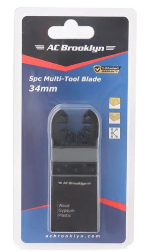 AC Brooklyn 5pc Multi Tool Blade Set 34mm AC205MTB100 - Universal Oscillating Blades