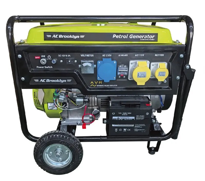 AC Brooklyn 12.5kVA 21hp 9500w Petrol Generator with Key Start - 550cc OHV Engine & AVR