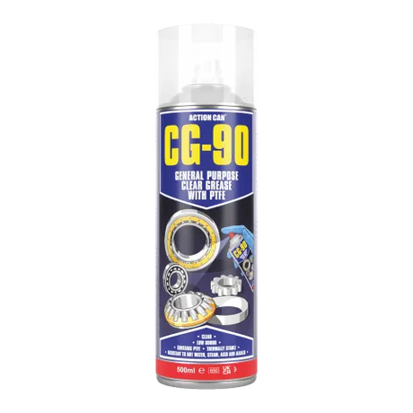 Action Can CG-90 General Purpose Clear Grease with PTFE 500ml | High Performance Lubricant