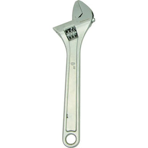 Jefferson 8" Heavy Duty Adjustable Wrench - High-Carbon Steel, Nickel-Plated Finish