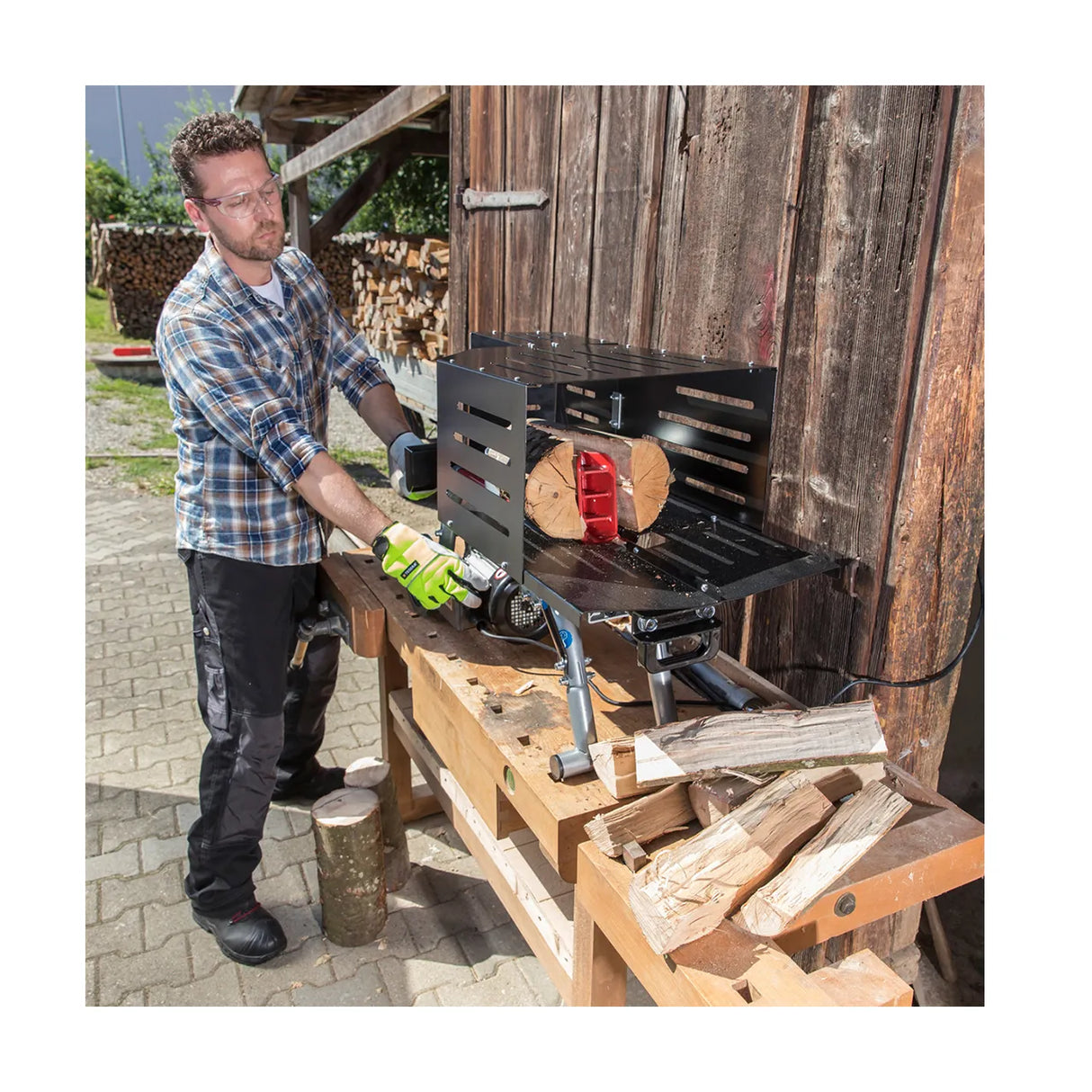 AL-KO LSH 370/4 Horizontal Electric Log Splitter With Guard (4 tonne)