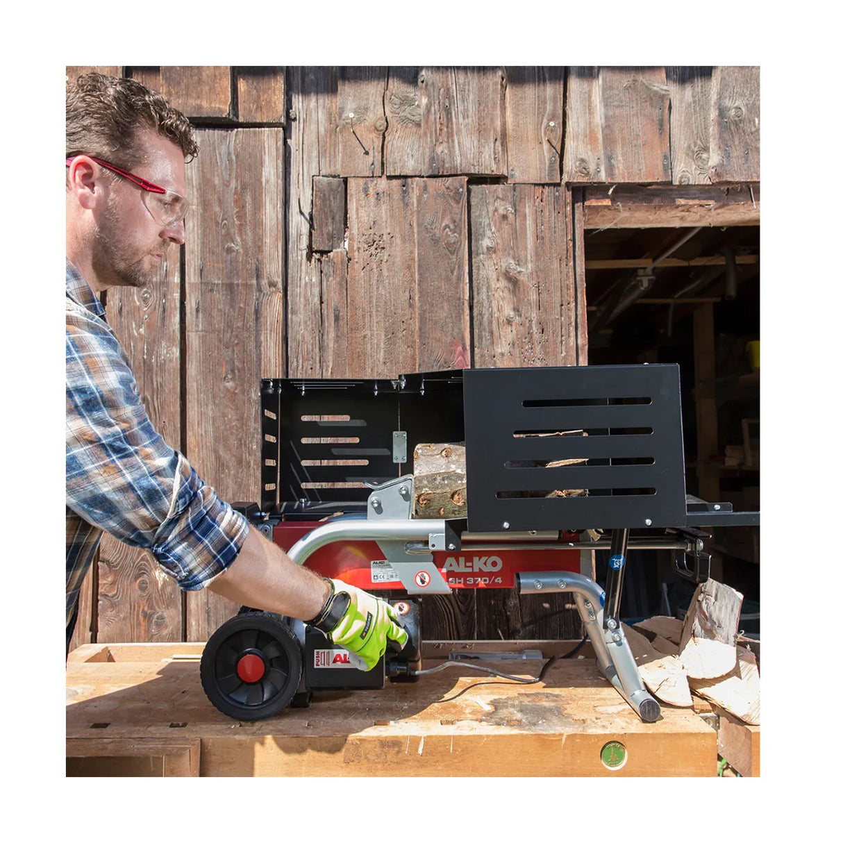 AL-KO LSH 370/4 Horizontal Electric Log Splitter With Guard (4 tonne)