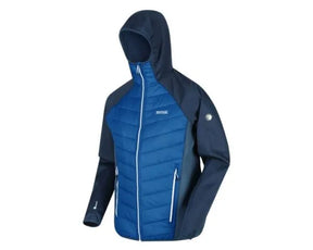 Regatta Men's Andreson V Hybrid Insulated Quilted Hooded Walking Jacket Nautical Blue Dark Denim
