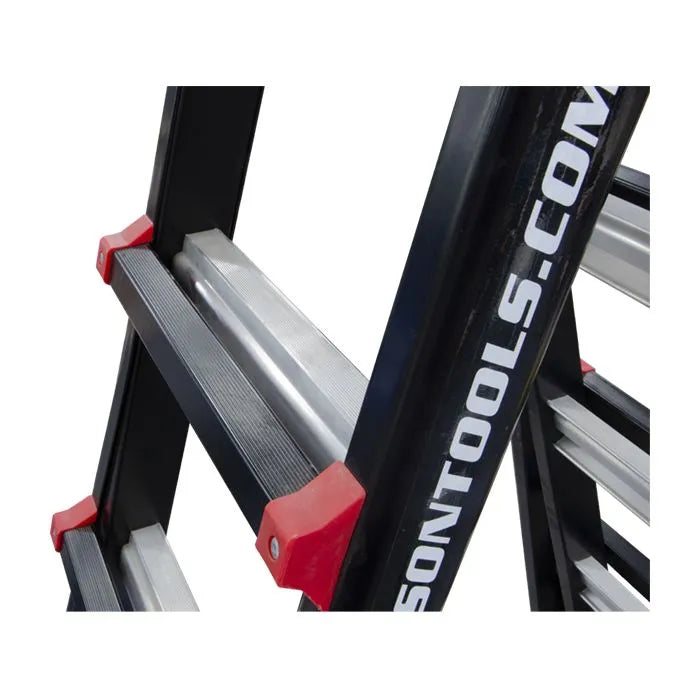 Jefferson AS-4 Multi-Purpose Ladder - Aluminium, 3-in-1 Telescopic, Extension, and Stairway Ladder