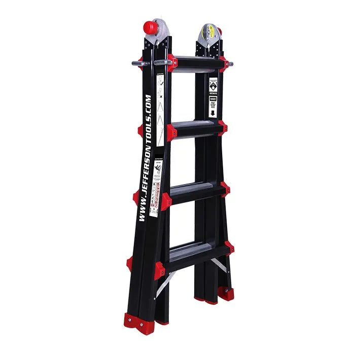 Jefferson AS-4 Multi-Purpose Ladder - Aluminium, 3-in-1 Telescopic, Extension, and Stairway Ladder