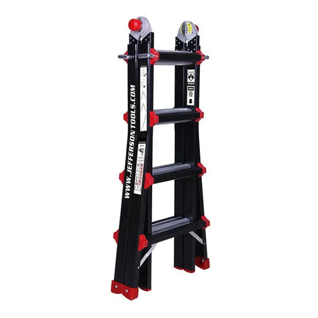 Jefferson AS-4 Multi-Purpose Ladder - Aluminium, 3-in-1 Telescopic, Extension, and Stairway Ladder