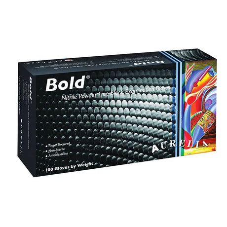 Aurelia Bold Black Nitrile Gloves