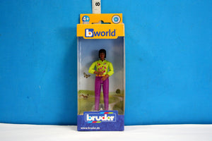 Bruder Woman Figure - Medium Skin Tone, Pink Jeans | 1:16 Scale Accessory