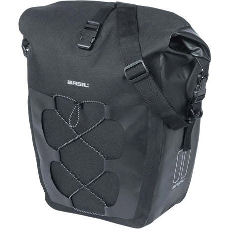 Basil Navigator Waterproof Pannier Bag - Large 25-31L | Black | Single Side