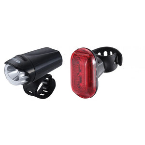 BBB BLS-76 EcoBeam Light Set Black | LED Front and Rear Bike Lights