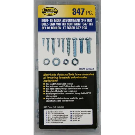 Benson 347-Piece Bolt and Nut Selection Set