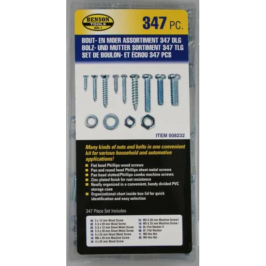 Benson 347-Piece Bolt and Nut Selection Set