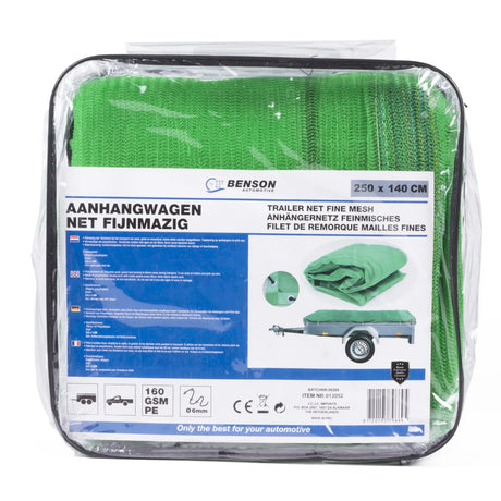 Benson Trailer Net - Cover Net with Elastic Cord - Fine Mesh - 2.50 x 1.40 meters