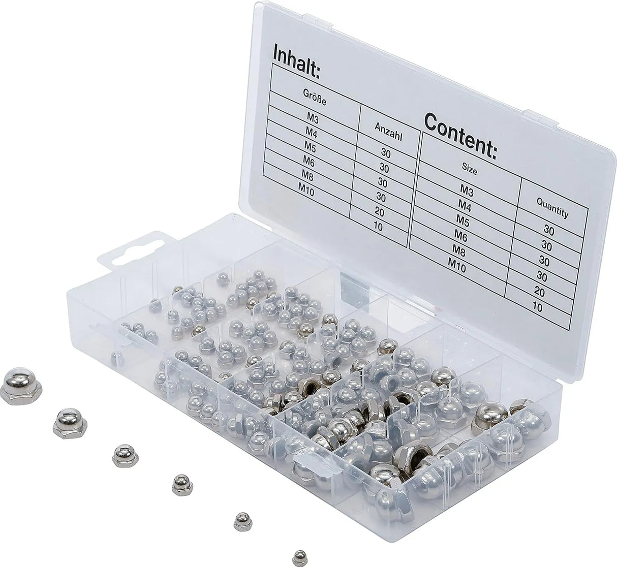 Cap Hex Nut Assortment - 150 pcs