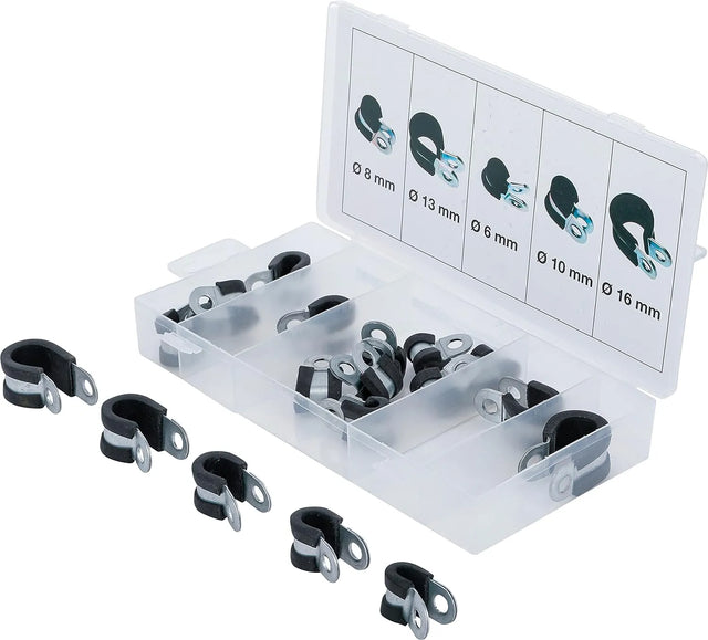Rubberized Hose Clamp Assortment Ø 6-16 mm - 18 pcs