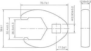 BGS Crowfoot Spanner 12.5 mm (1/2") Drive 32 mm