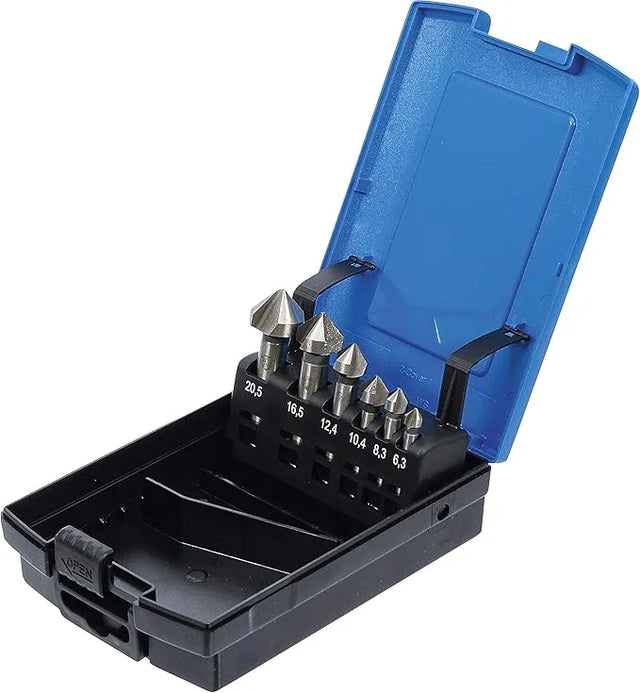 Countersink Set, HSS, DIN 335 Form C, 6 pcs 