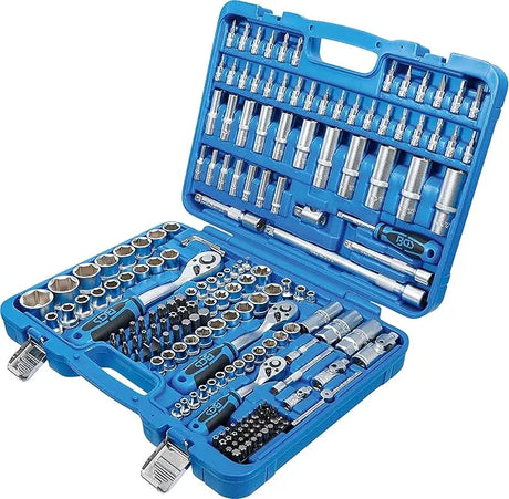 BGS 2243 Socket Set, 192-Piece Hexagon Pro Torque Kit - Chrome Vanadium Steel with 1/4", 3/8", 1/2" Drives