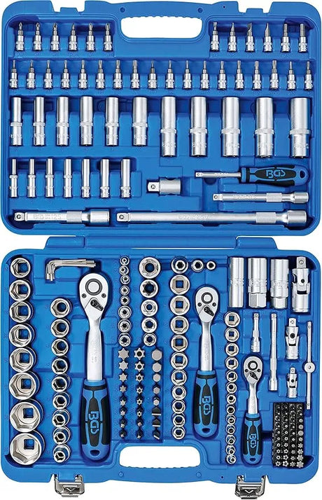 BGS 2243 Socket Set, 192-Piece Hexagon Pro Torque Kit - Chrome Vanadium Steel with 1/4", 3/8", 1/2" Drives