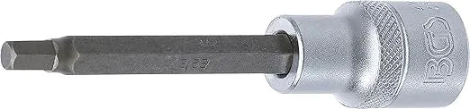 Bit Socket, 100 mm Length, 12.5 mm (1/2") Drive, Internal Hexagon 6 mm