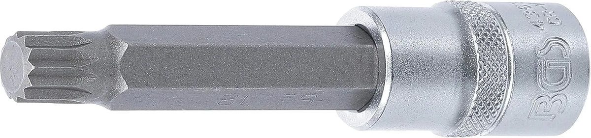 BGS 4363 Bit Socket, 100mm Length, 1/2" Drive, Spline (XZN) M12 | Chrome Vanadium Steel