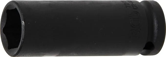 Impact Socket Hexagon, Deep, 12.5 mm (1/2") Drive, 19 mm