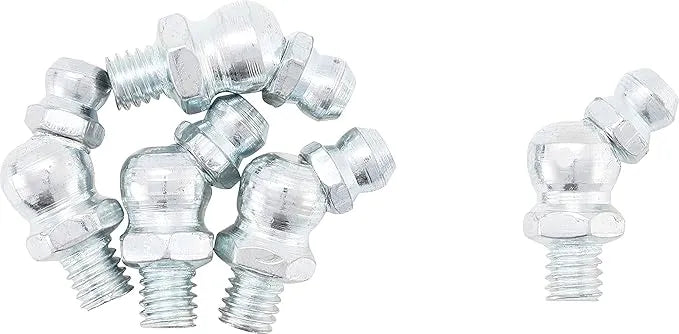 Grease Nipple Assortment - 110 pcs. | Straight, 45° & 90° Angles | Carbon Steel (A3) Galvanized