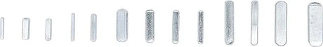 Feather Key Assortment - 60 pcs. Carbon Steel (C45) for Hubs on Shafts