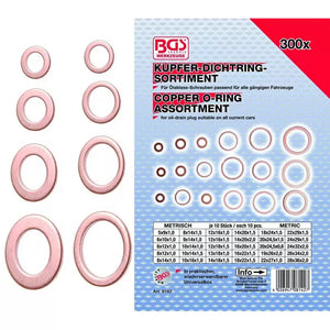 BGS Copper O-Ring Assortment 300pc