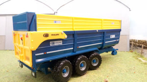 Britains 1:32 Scale Kane Tri-Axle Silage Trailer - Durable Halfpipe Silage Model Trailer