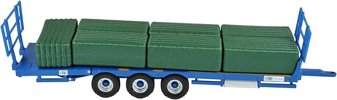 Britains Kane Bale Trailer Set Model - 1:32 Scale Three-Axle Bale Carrier with Straw Bales