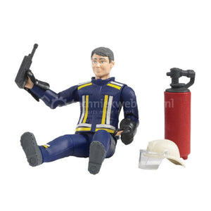 Bruder Fireman Figure with Accessories - 1:16 Scale | Movable Limbs