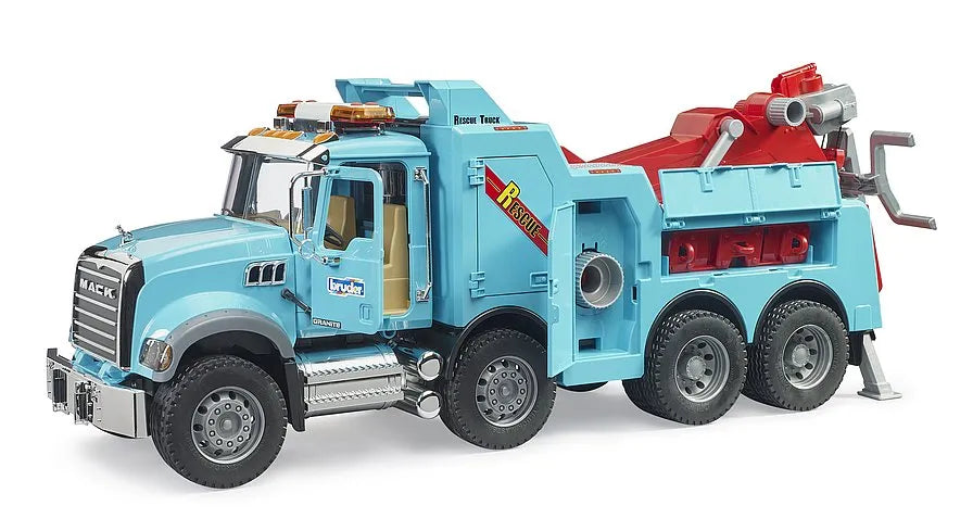 Bruder MACK Granite Recovery Truck with Light & Sound - Towing Vehicle with Working Winch