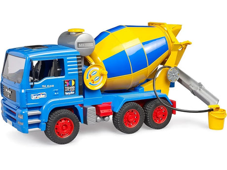Bruder MAN TGA Cement Mixer Truck - 1:16 Construction Toy with Rotating Drum & Water Function