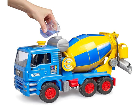 Bruder MAN TGA Cement Mixer Truck - 1:16 Construction Toy with Rotating Drum & Water Function