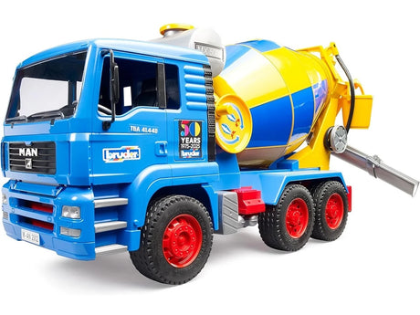 Bruder MAN TGA Cement Mixer Truck - 1:16 Construction Toy with Rotating Drum & Water Function