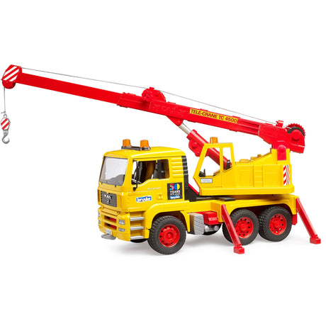 Bruder MAN TGA Crane Truck - 1:16 Construction Vehicle with 360° Rotating Crane & Tilt Cab