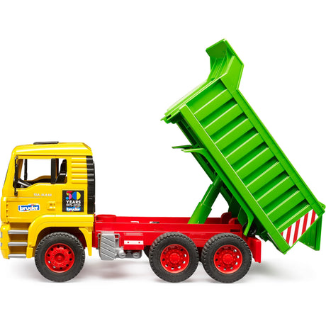 Bruder MAN TGA Tipper Truck - 1:16 Construction Toy Vehicle with Tilting Cab & Tipping Body