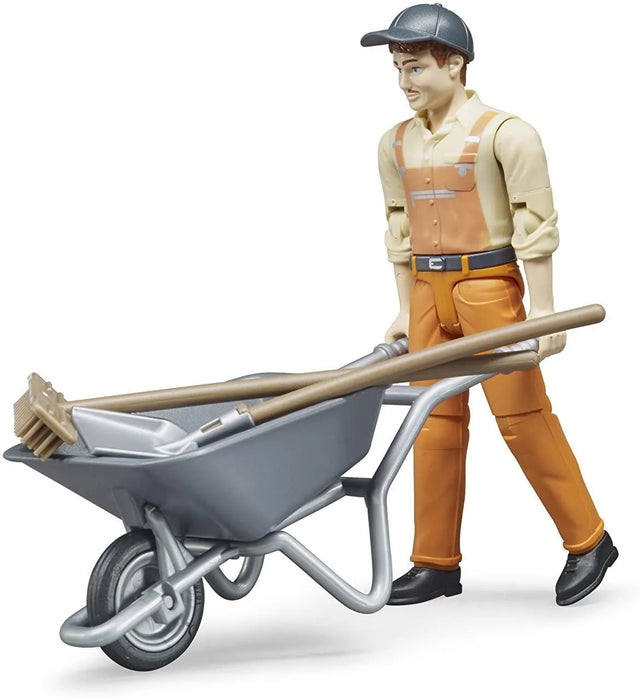 Bruder Municipal Worker Set - Man & Wheelbarrow